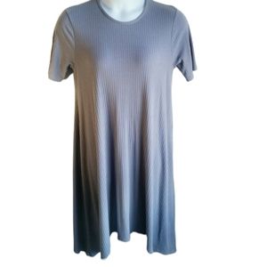 Boohoo Ribbed Grey Hanky Hem Dress Size 16